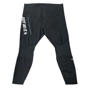 Nike Training Tights Womens 3X Black High Rise Athletic Performance Gym Workout